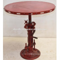 Vintage Industrial Jack Crank Table Red Antique Finish